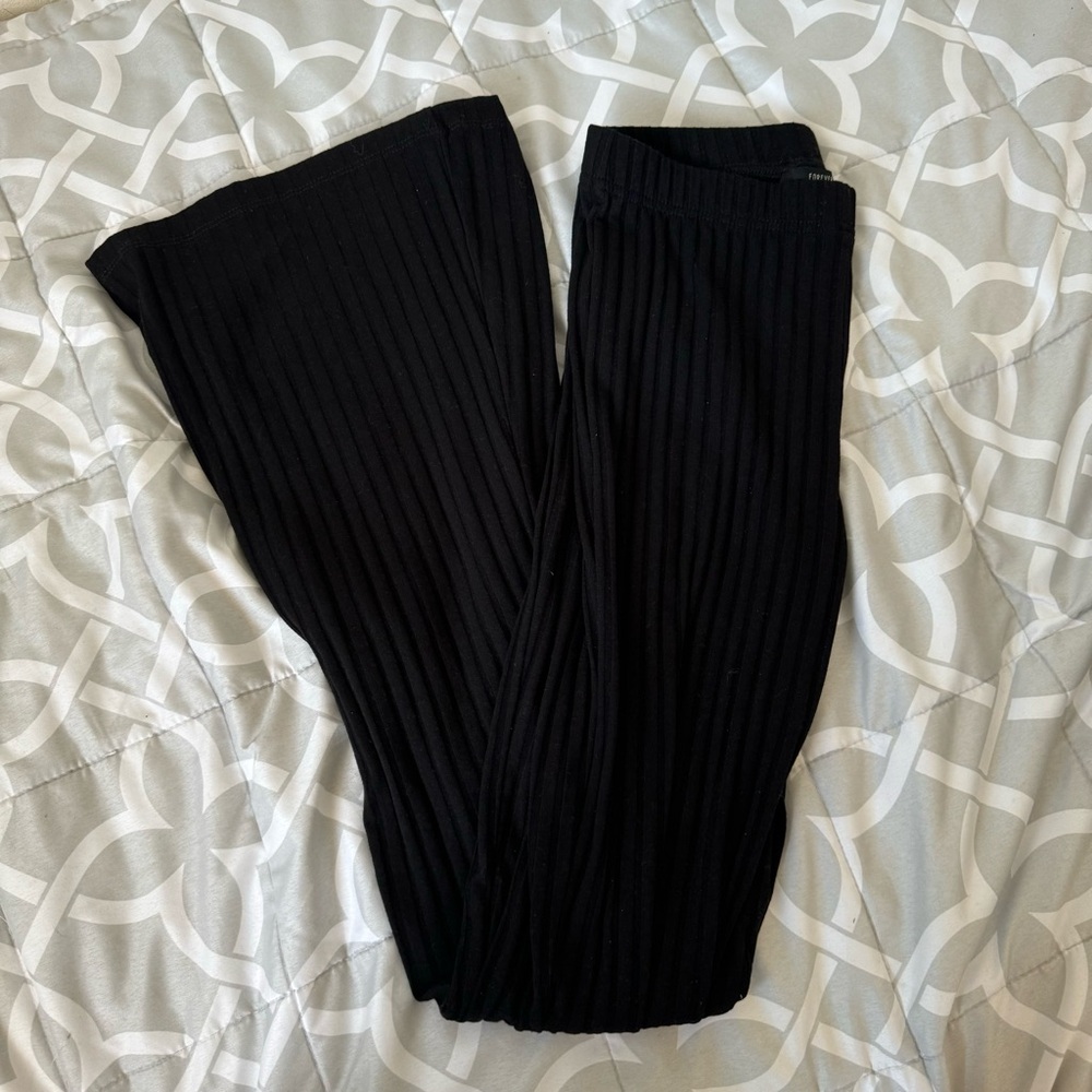 F21 Ribbed Flare Pants